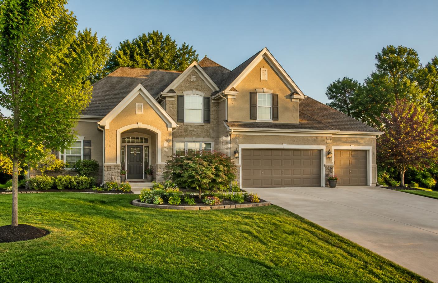 Suburban home exterior in Overland Park, Kansas